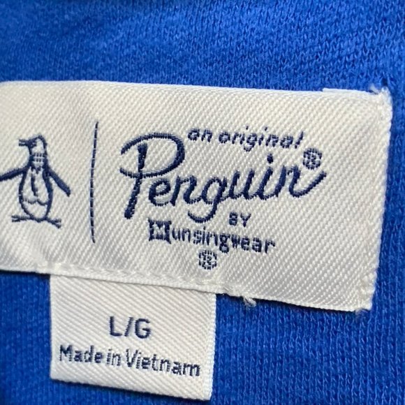 Original Penguin Blue Linen Heritage Slim Fit Polo - Picture 8 of 9